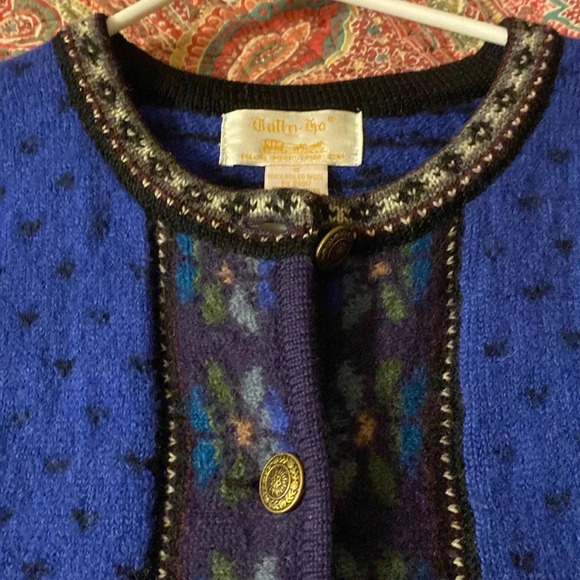 Vintage Tally-Ho Wool Button Cardigan Size S - Picture 7 of 8